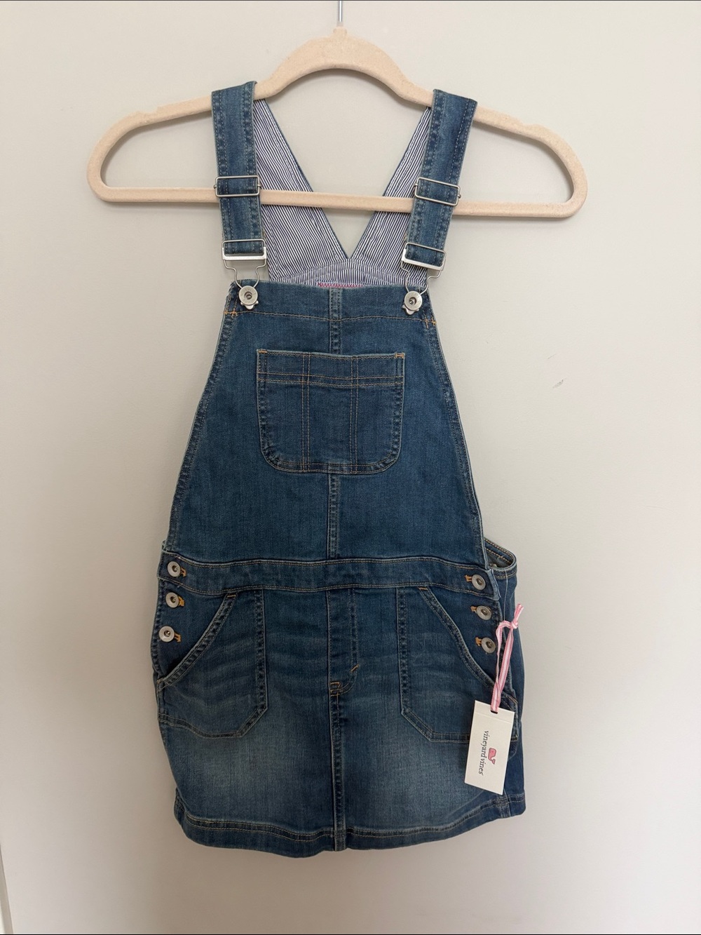 Denim Vineyard Vines Dress Overalls - Blue Jean , girls size 12